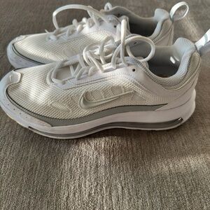 Nike White and Light Gray Air Max Trainers
